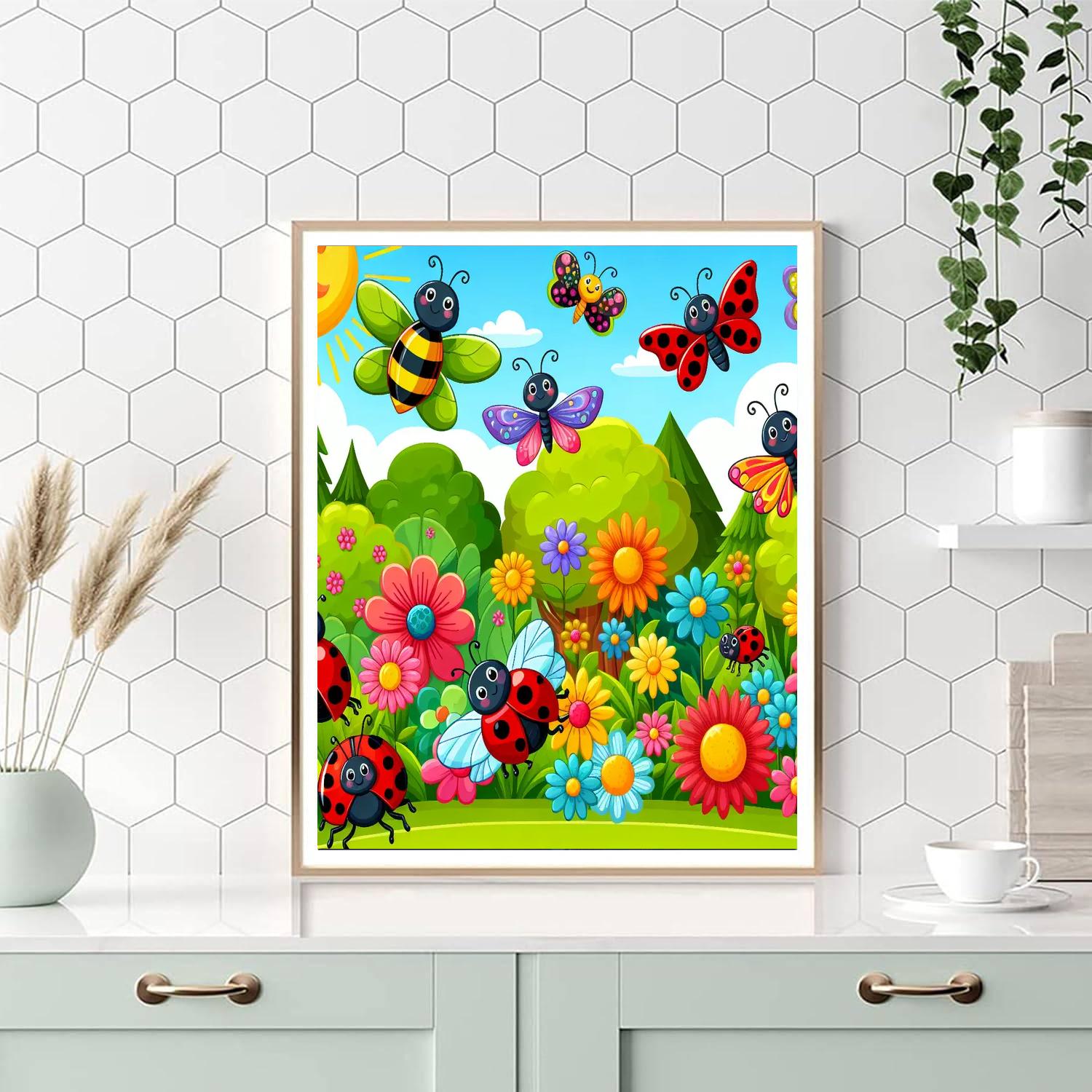 Charming Bug Bonanza Paint By Numbers Art