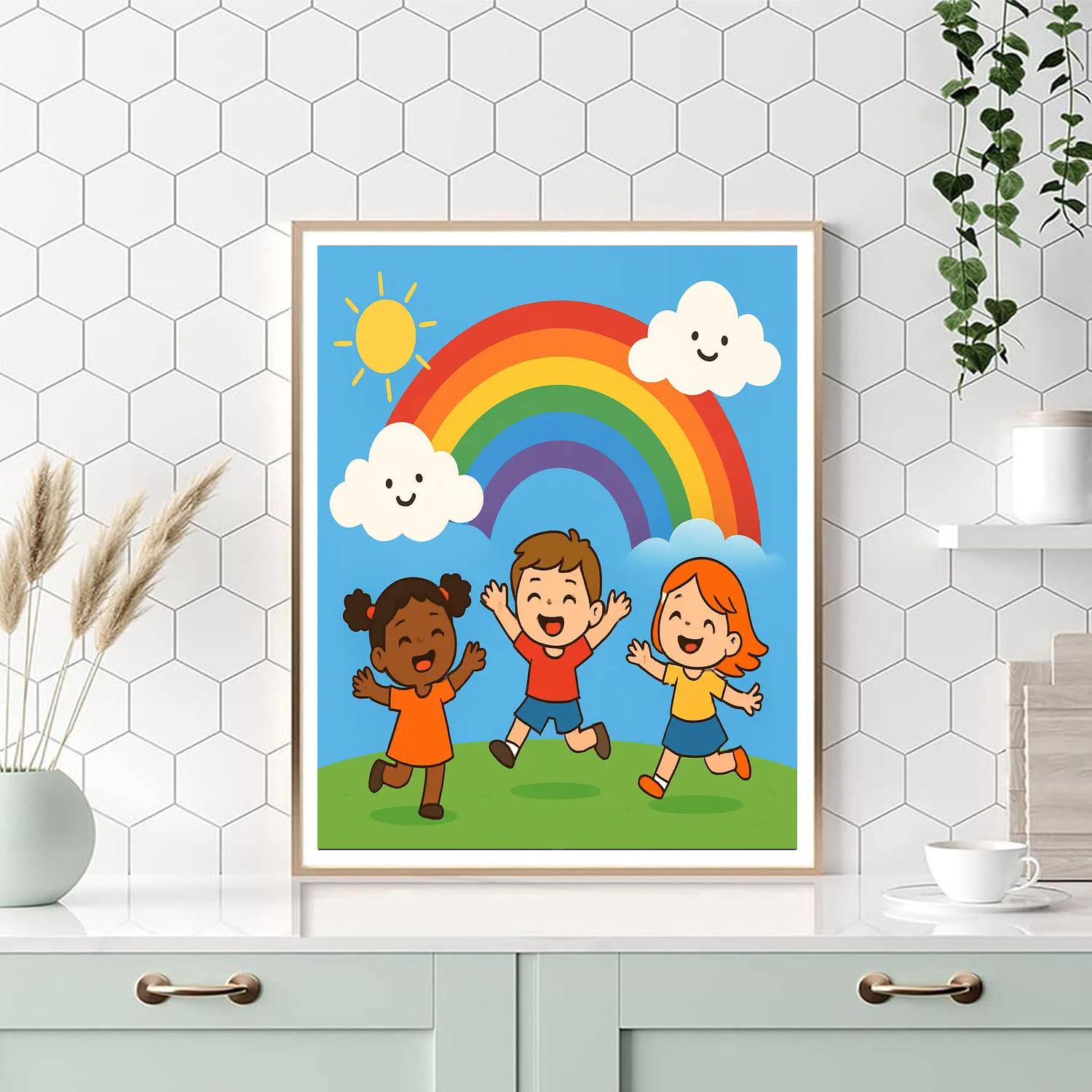 Brightly Colored Rainbows Numbered Painting Kits