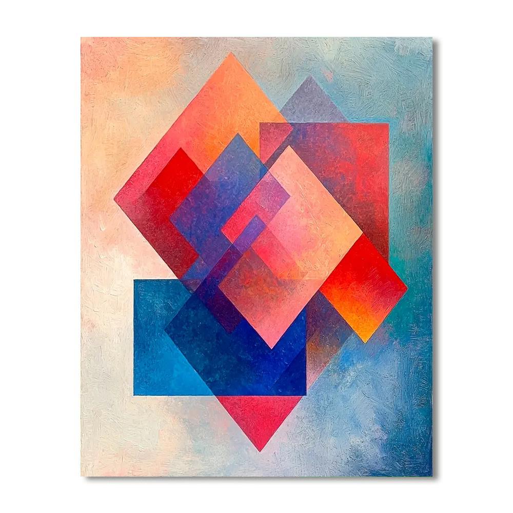 Kazimir Malevich Inspired Layered Perspectives  DIY Paint By Numbers