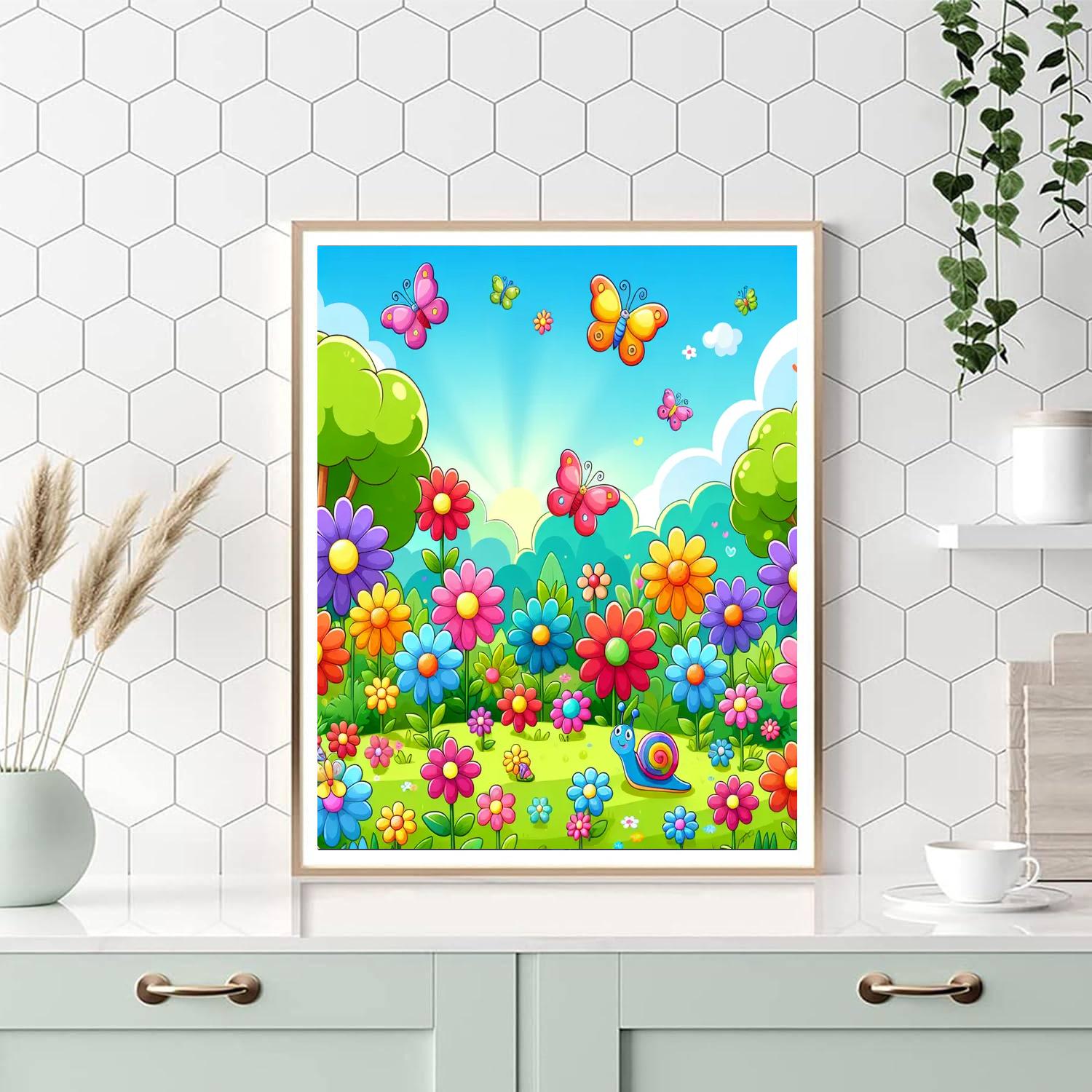 The Rainbow Garden Painting Number Kit