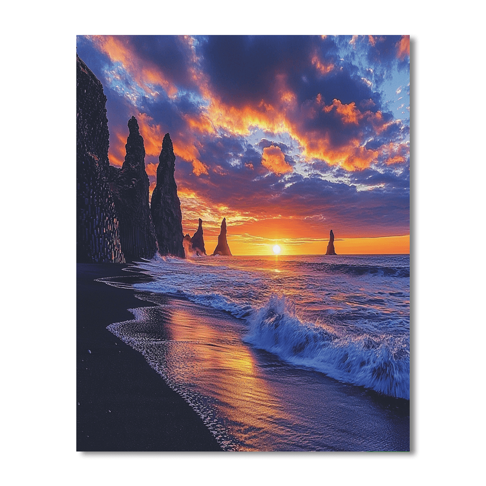 Vik Beach - Iceland Painting Number Kit