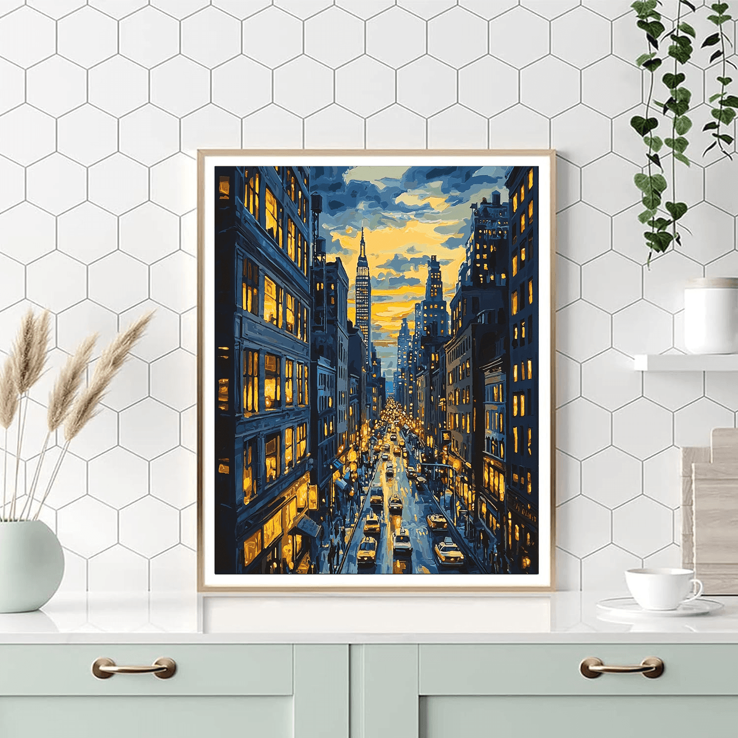 Edward Hopper Inspired Dreamy City Nights  Painting By Numbers Kit