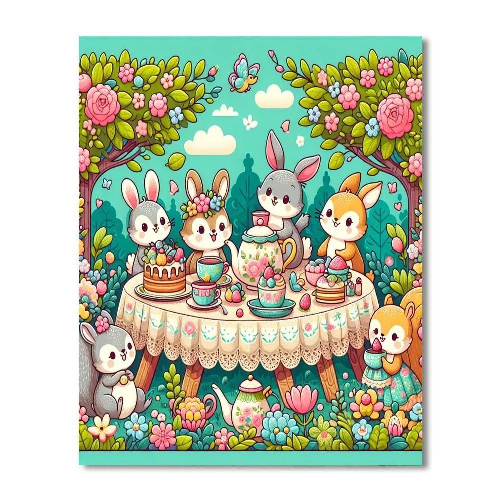 Lovely Garden Tea Party Painting By Numbers Kit