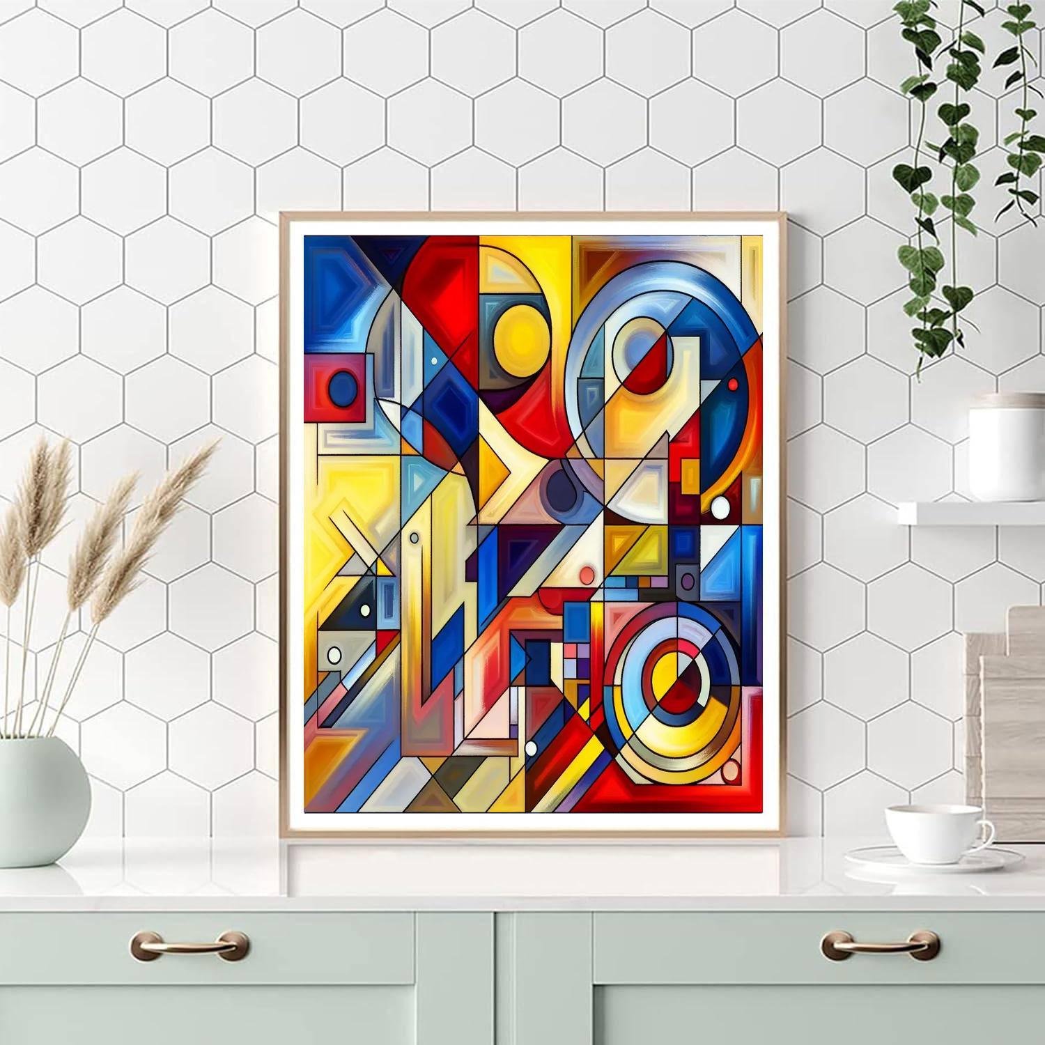 Artistic Geometric Abstraction Numbered Painting Kits