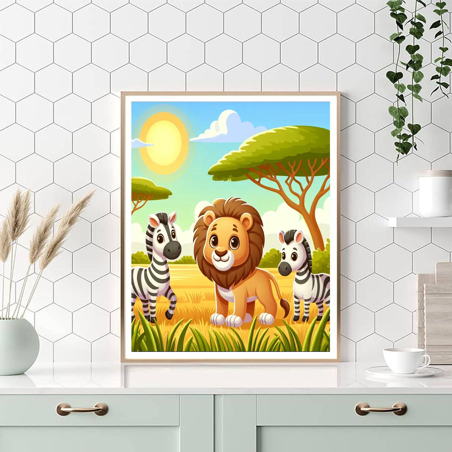 Sunlit Savannah Safari Numbered Painting Kits