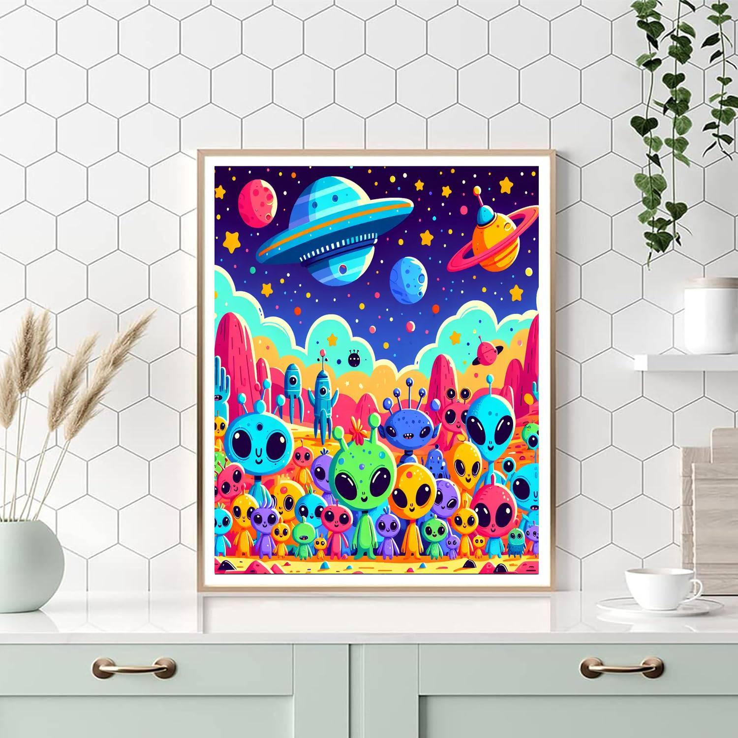 Alien Encounter Adventure Paint By Numbers Art