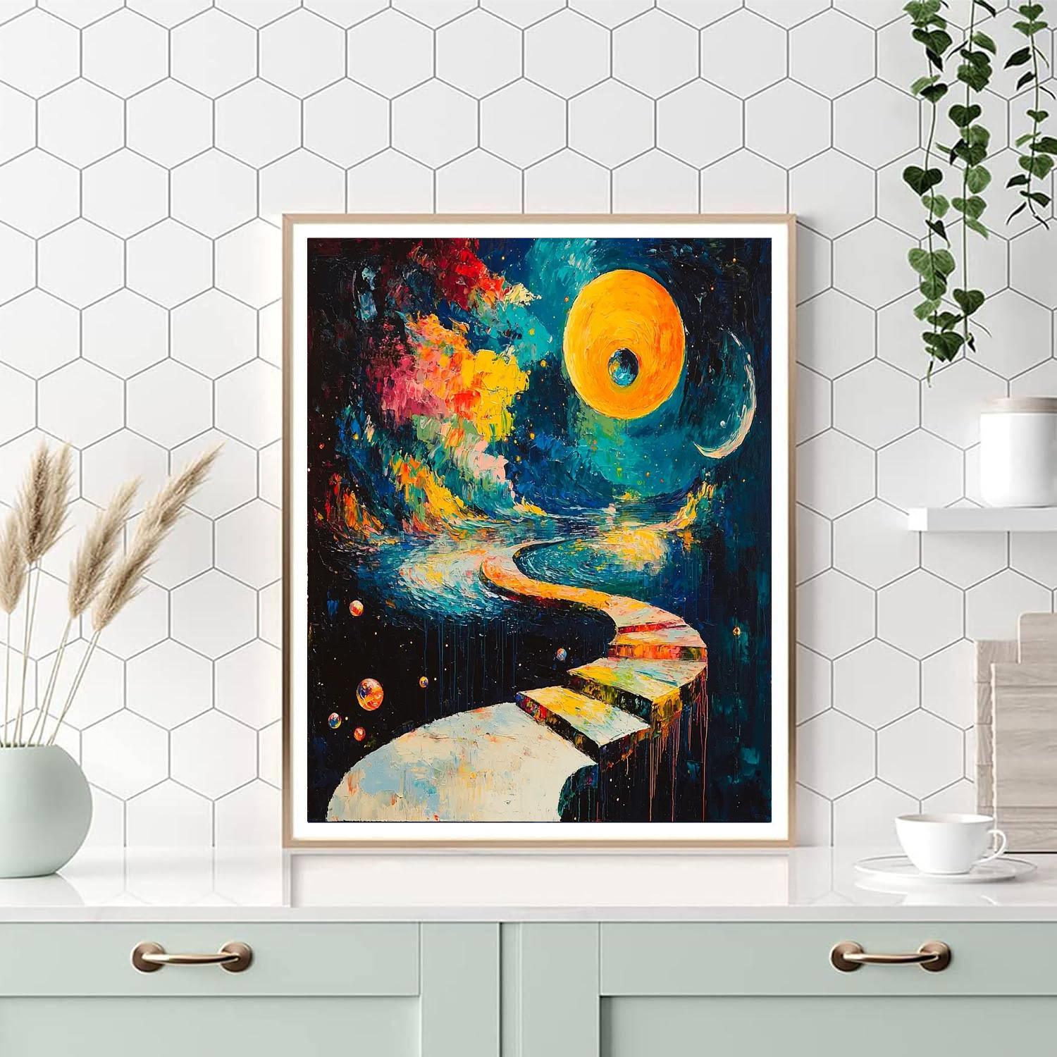 Salvador Dali Inspired Dali's Quantum Dreamscape  Numbered Painting Kits