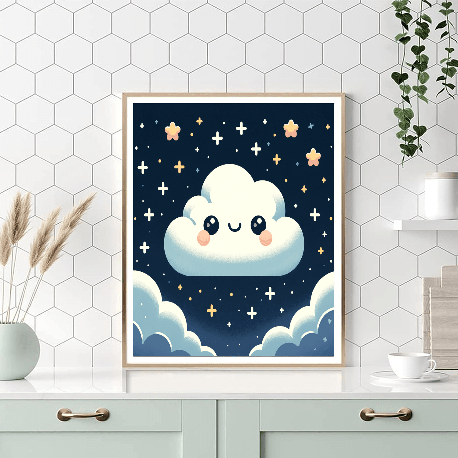 Dreamy Clouds And Stars Paint By Number