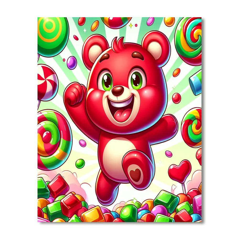 Bouncing Candy Gummy Bear DIY Paint By Numbers