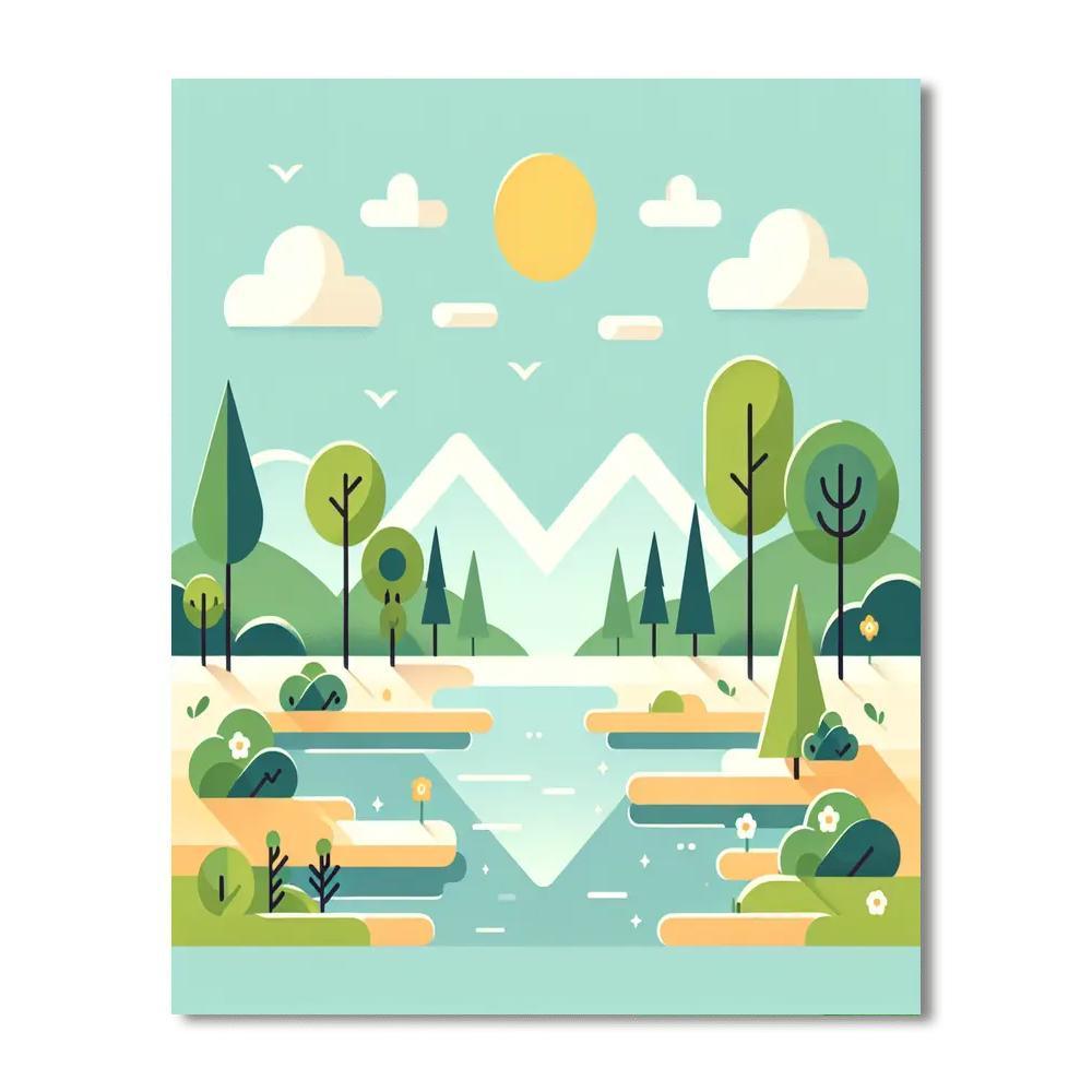Peaceful Nature Retreat Paint By Number