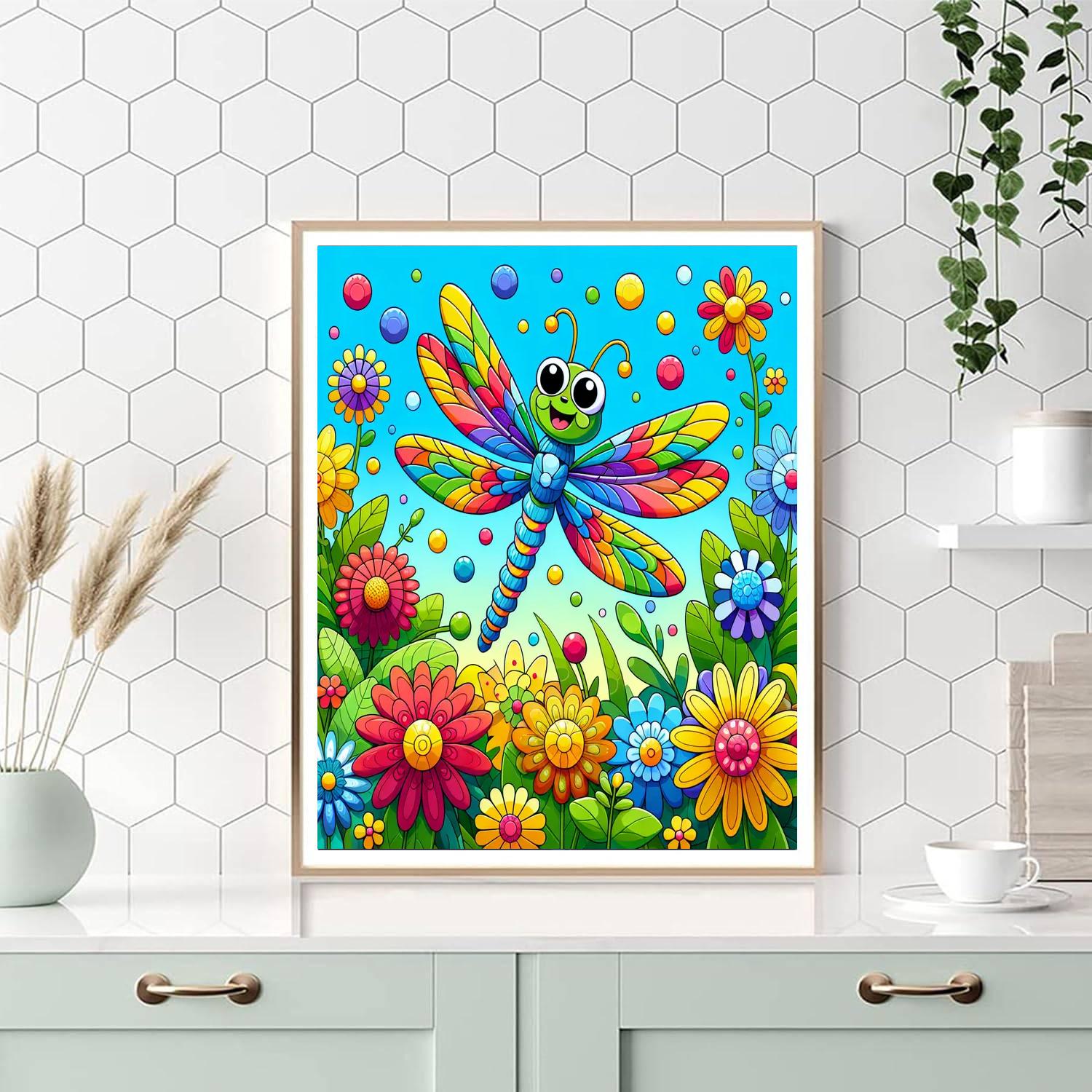 Excited Dragonfly Paint By Numbers Kits