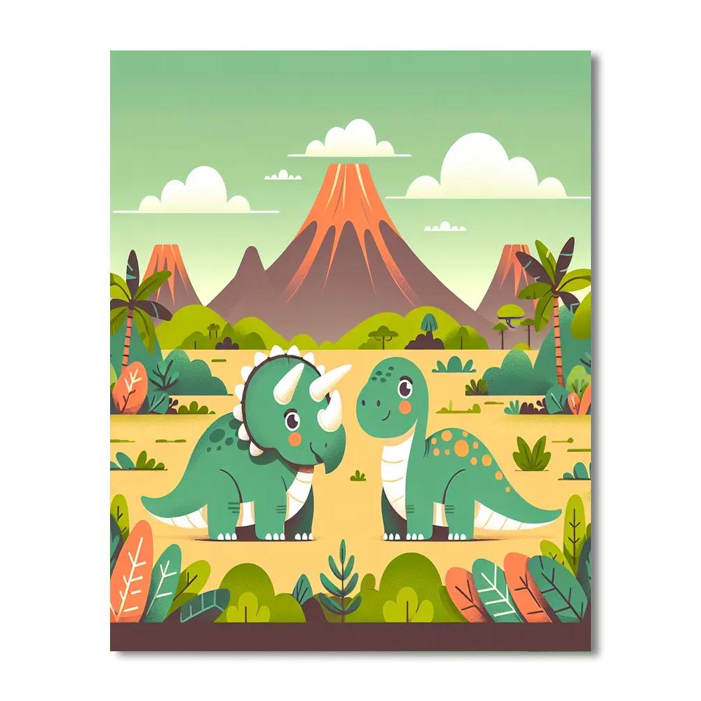 Journey To The Jurassic Painting By Numbers Kit