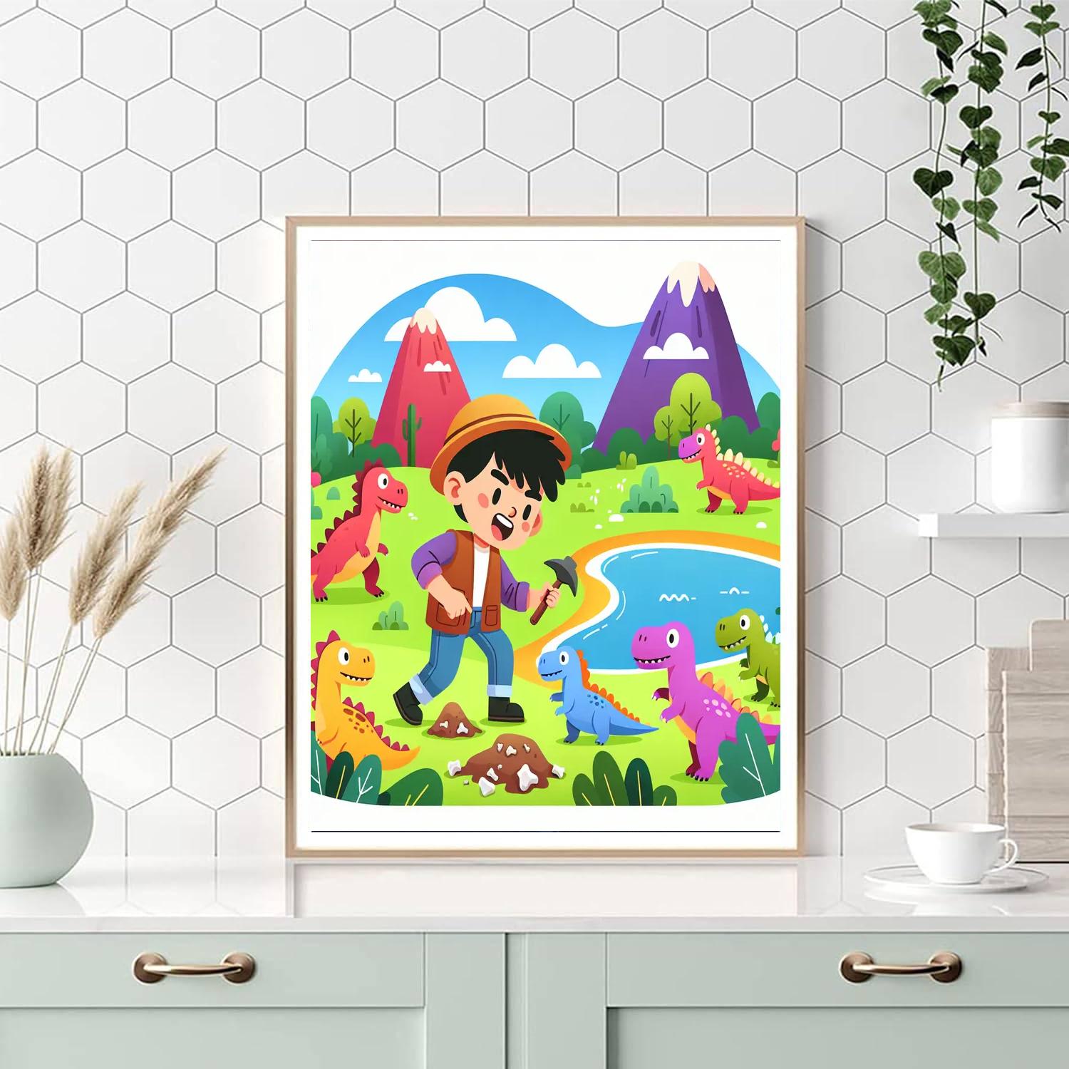 Dinosaur Island Quest Painting Number Kit