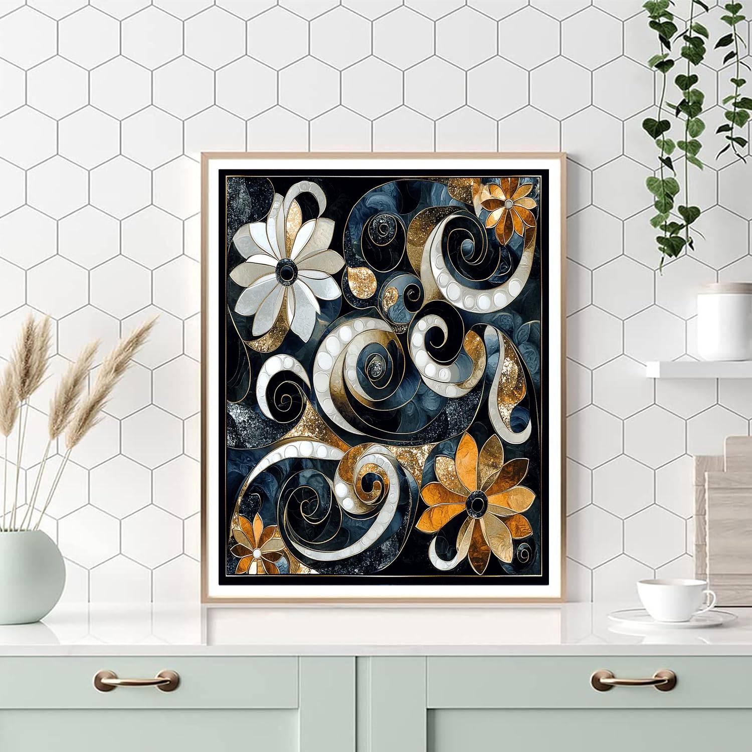 Gustav Klimt Inspired Luminous Reflections  Paint By Numbers Art