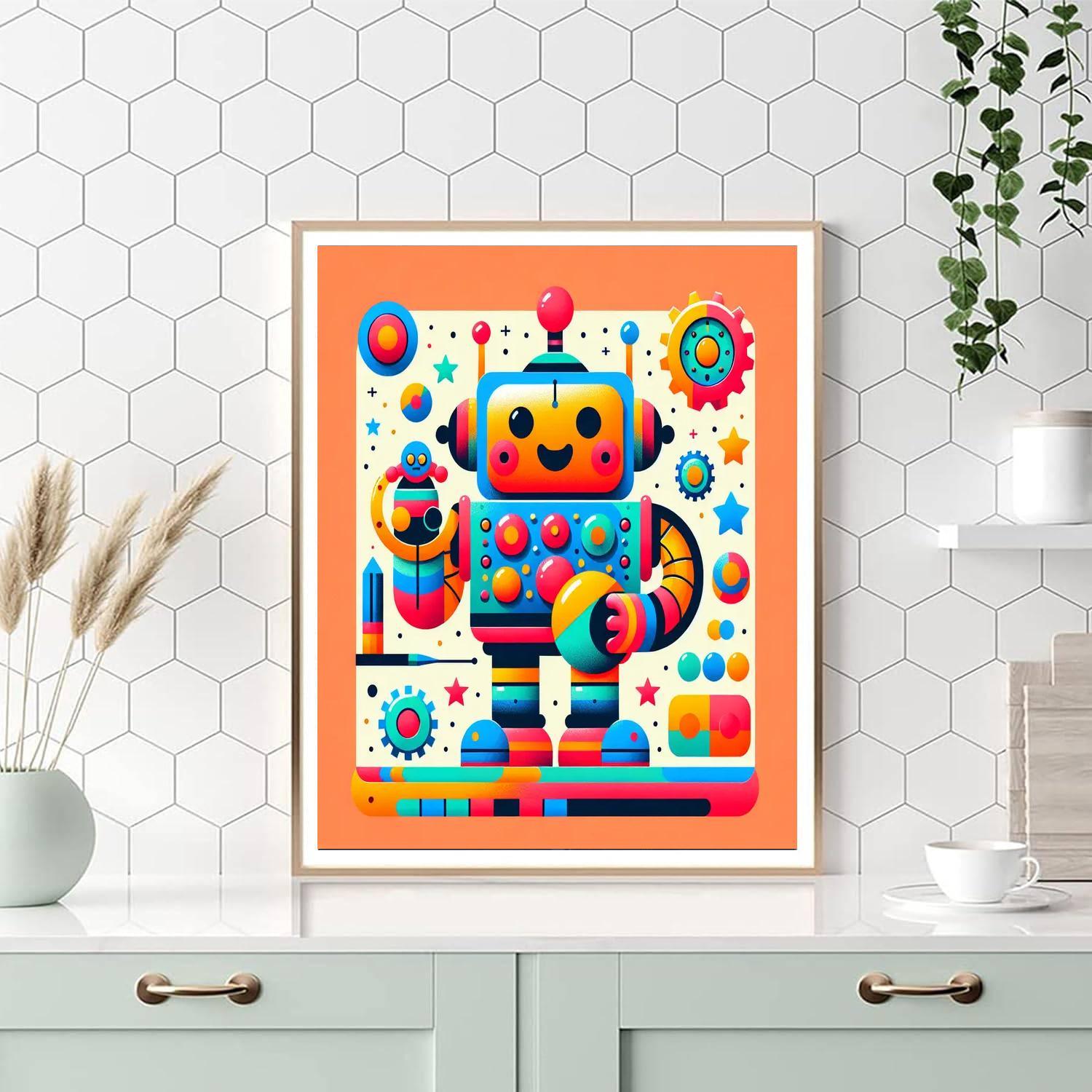 Lively Robot Numbered Painting Kits