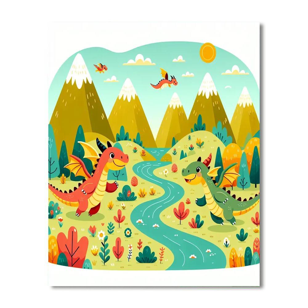 Whimsical Dragon Valley Paint By Numbers Kits