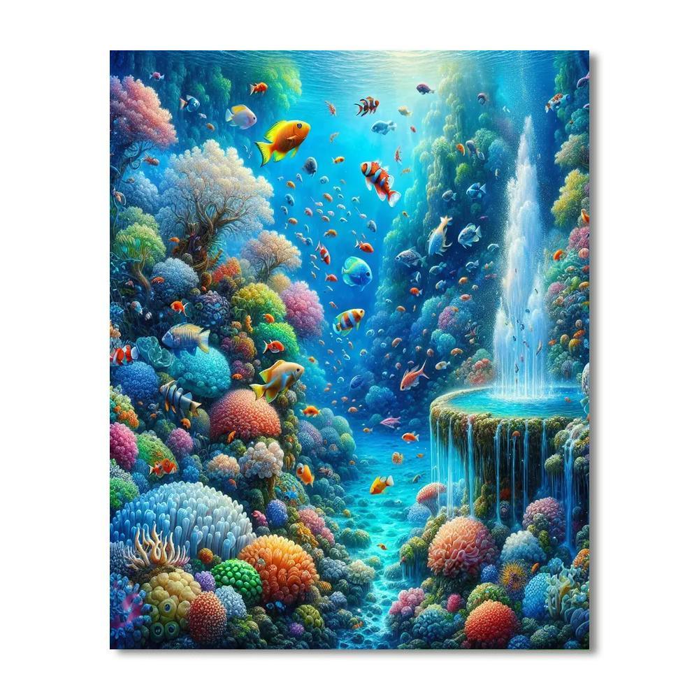 Magical Underwater Scene Number Painting