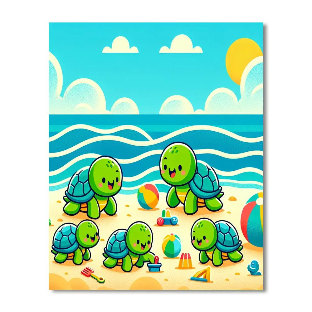 Jolly Turtle Family Numbered Painting Kits