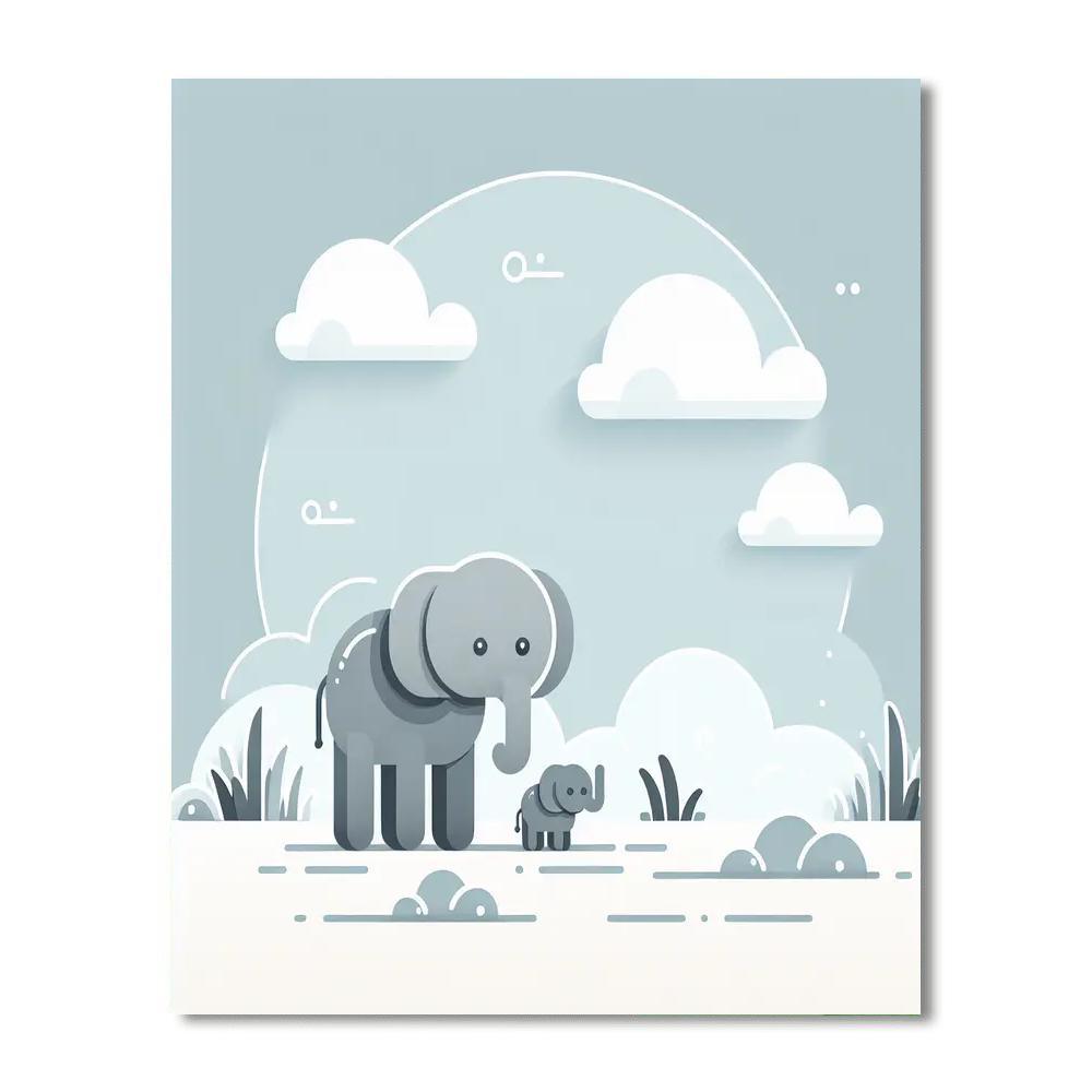 Enchanted Elephant Encounter Number Painting