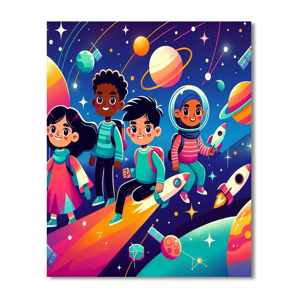 Space Explorers' Frontier Painting Number Kit