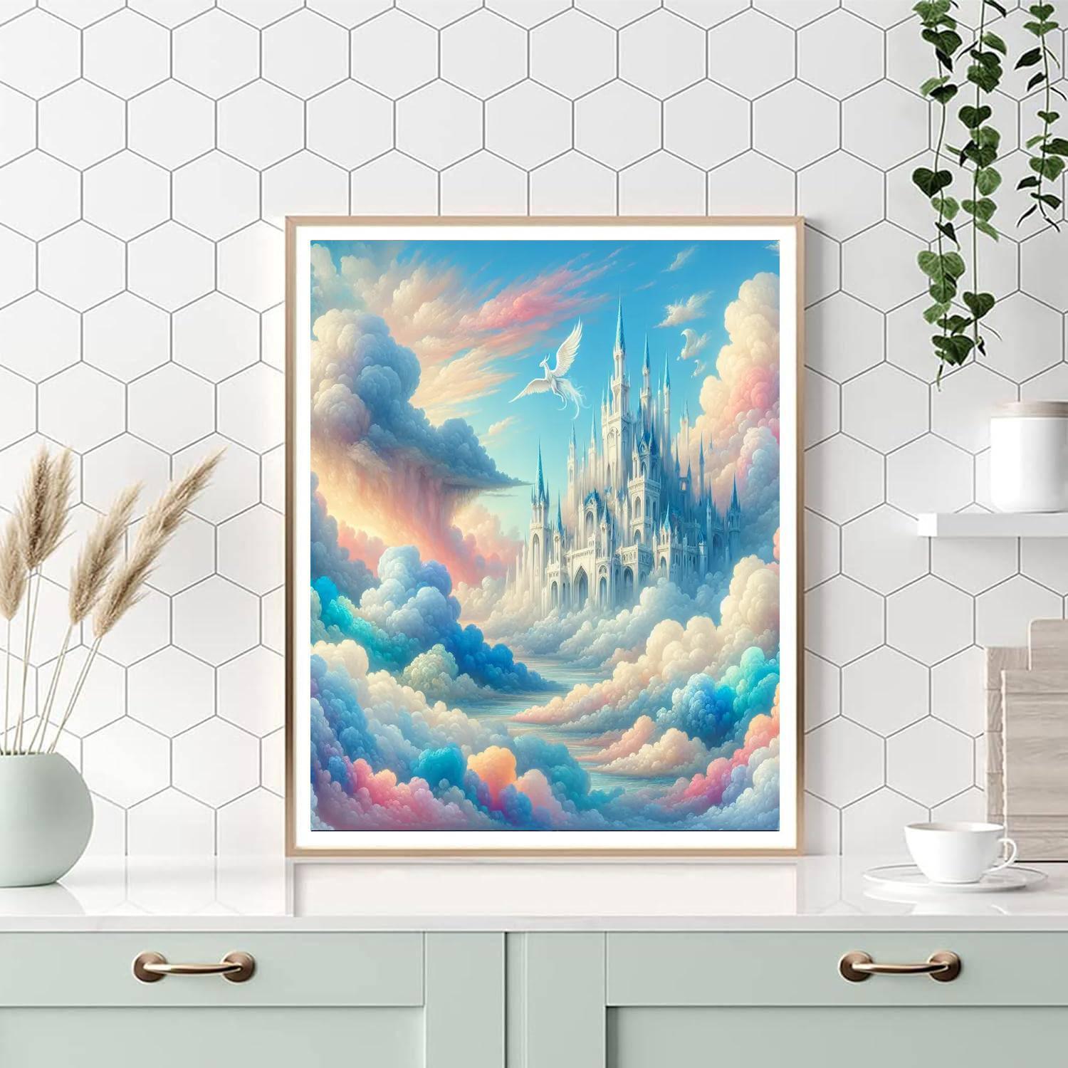 Majestic Castle In The Clouds Numbered Painting Kits