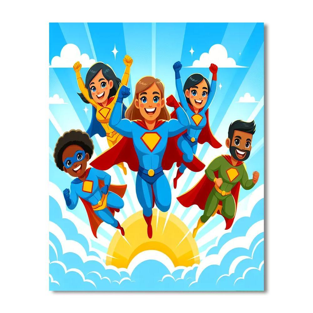 Sunny Superheroes Painting Number Kit