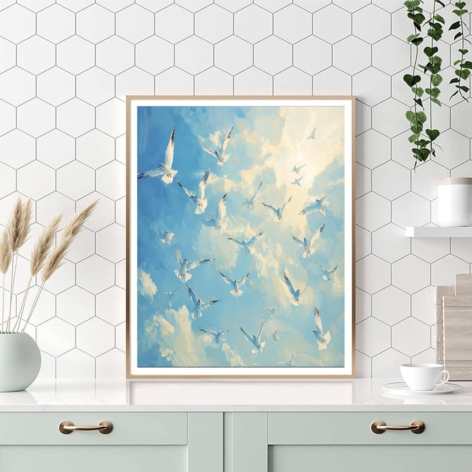 Leonardo Da Vinci Inspired Birds In Flight  Paint By Numbers