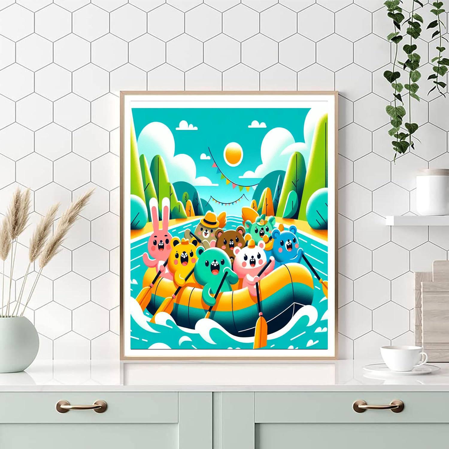 Radiant River Rafting Numbered Painting Kits