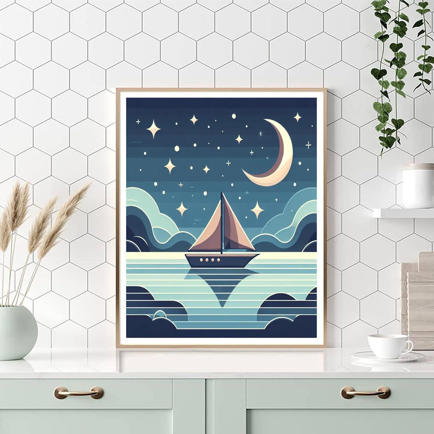 Starry Sea Adventure Paint By Numbers Art