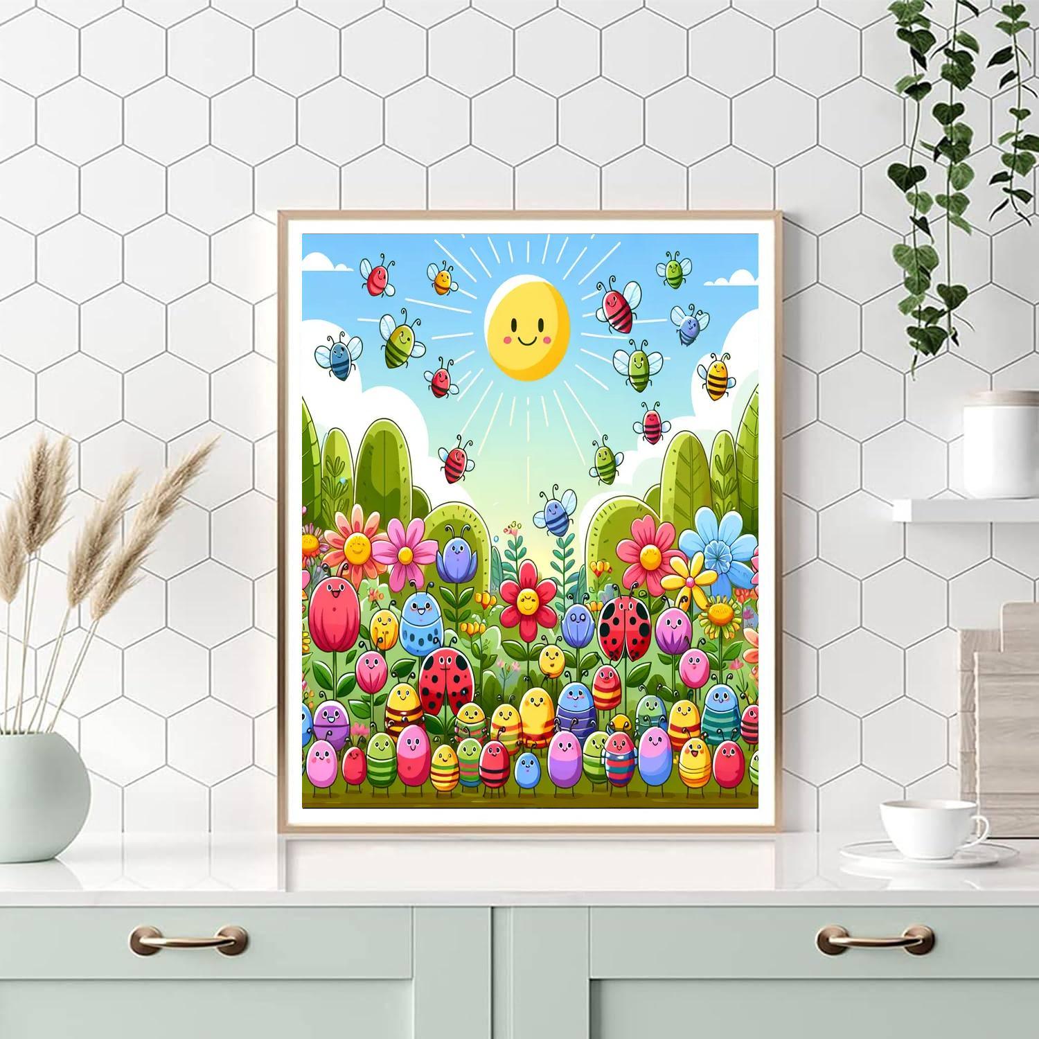 Silly Bug Parade Paint By Numbers Art