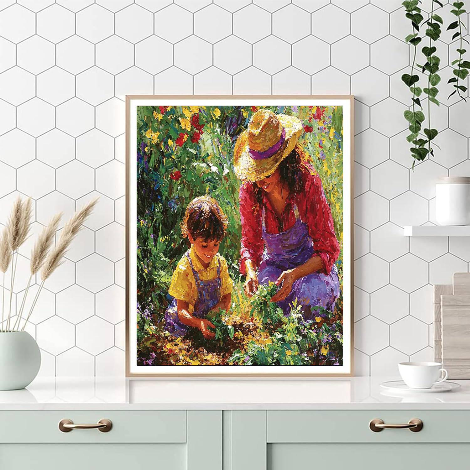 A Mother's Garden Of Memories Painting Number Kit