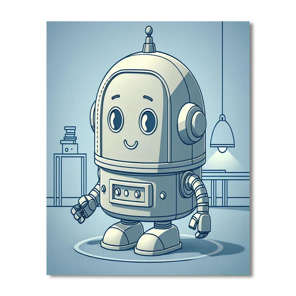 Friendly Robot Companion Paint By Numbers Kits