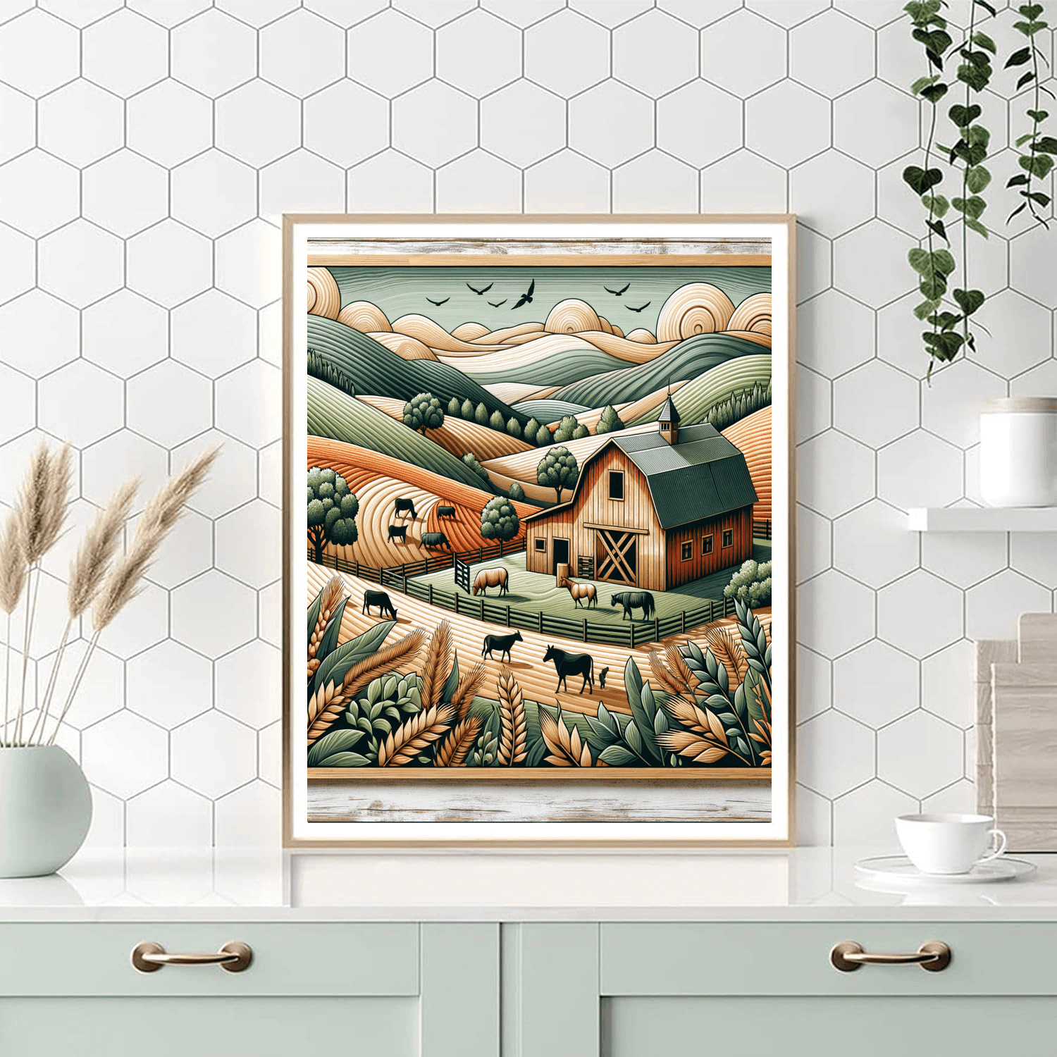 Charming Rustic Barnyard DIY Paint By Numbers