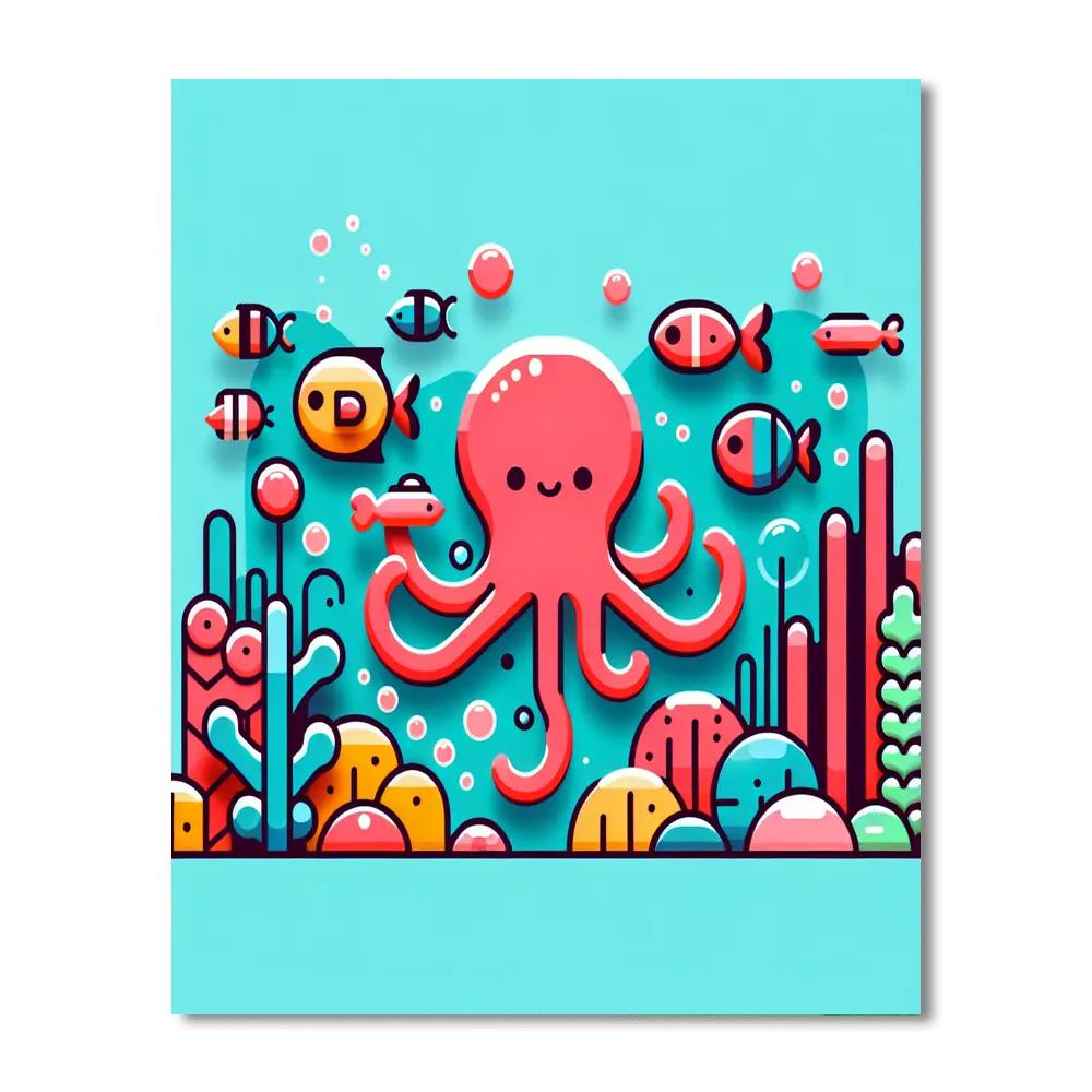 Oceanic Octopus Encounter Painting Number Kit