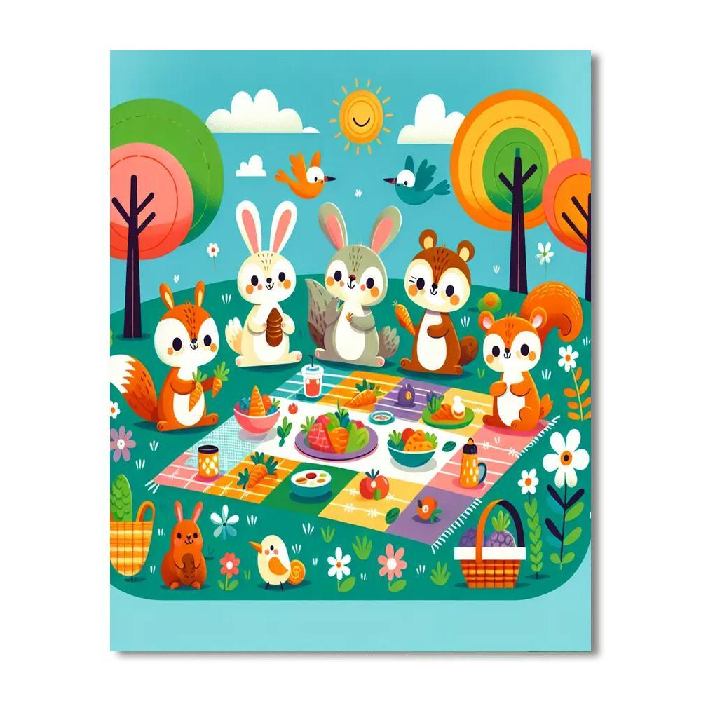 Joyful Picnic Party Paint By Number