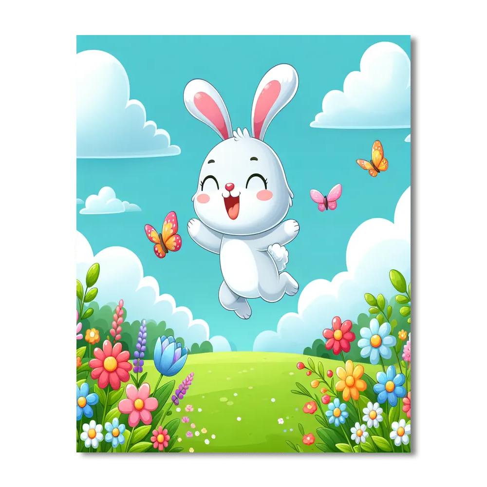Joyful Bouncing Bunny Numbered Painting Kits