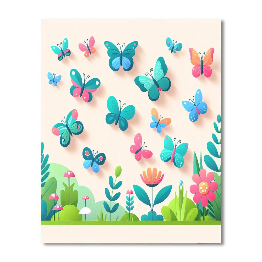 Ballet Of The Butterflies Painting Number Kit