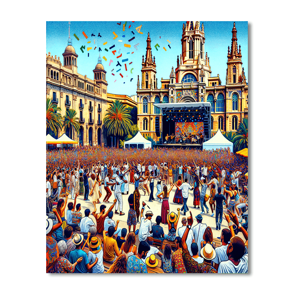 The Barcelona Summer Festival Paint By Color