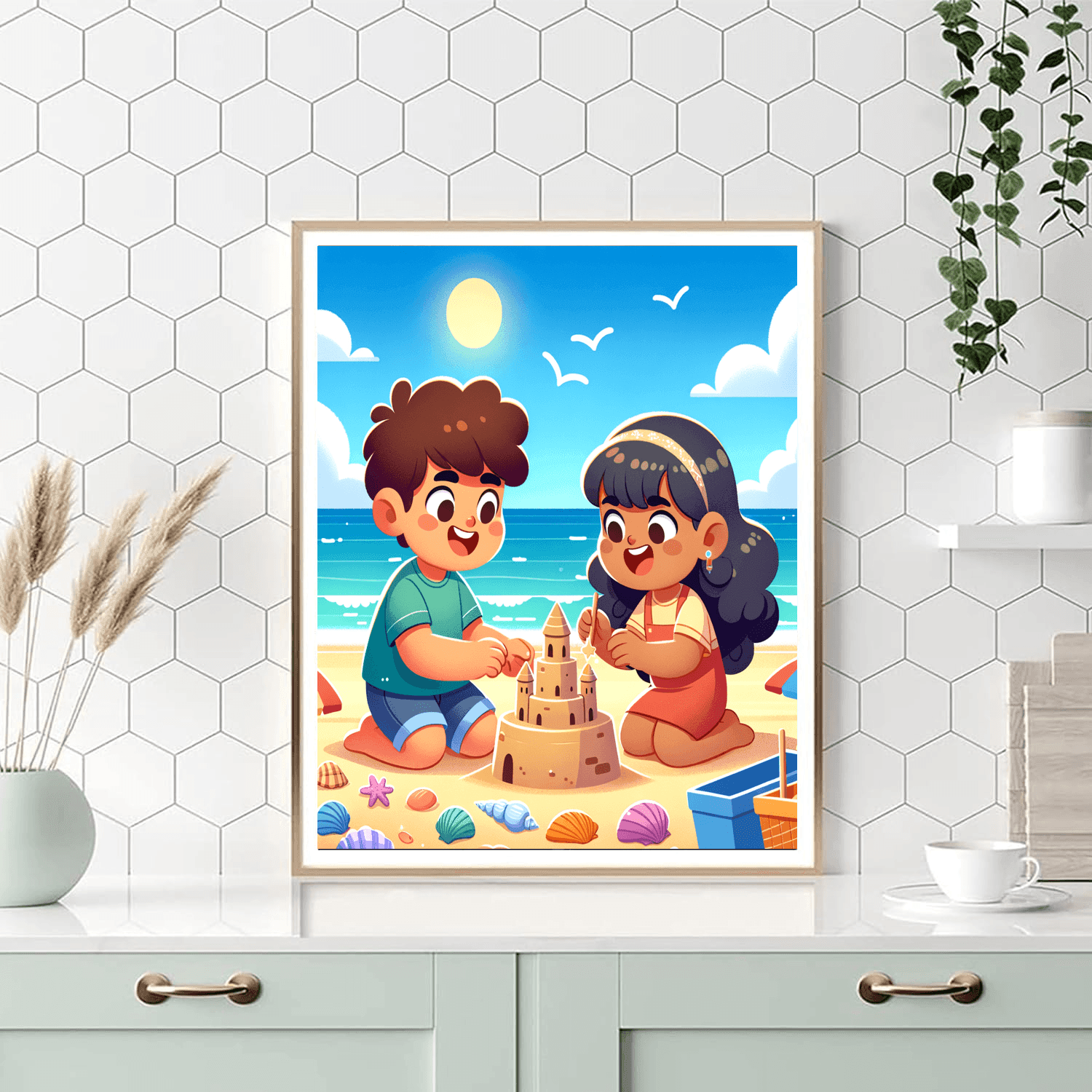 Summer Beach Day DIY Paint By Numbers