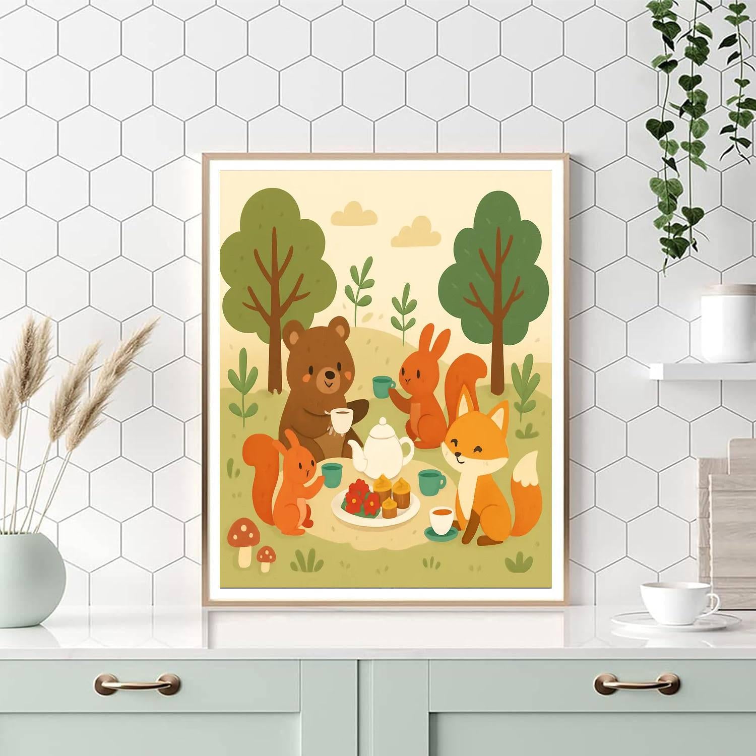 Enchanted Woodland Tea Party DIY Paint By Numbers