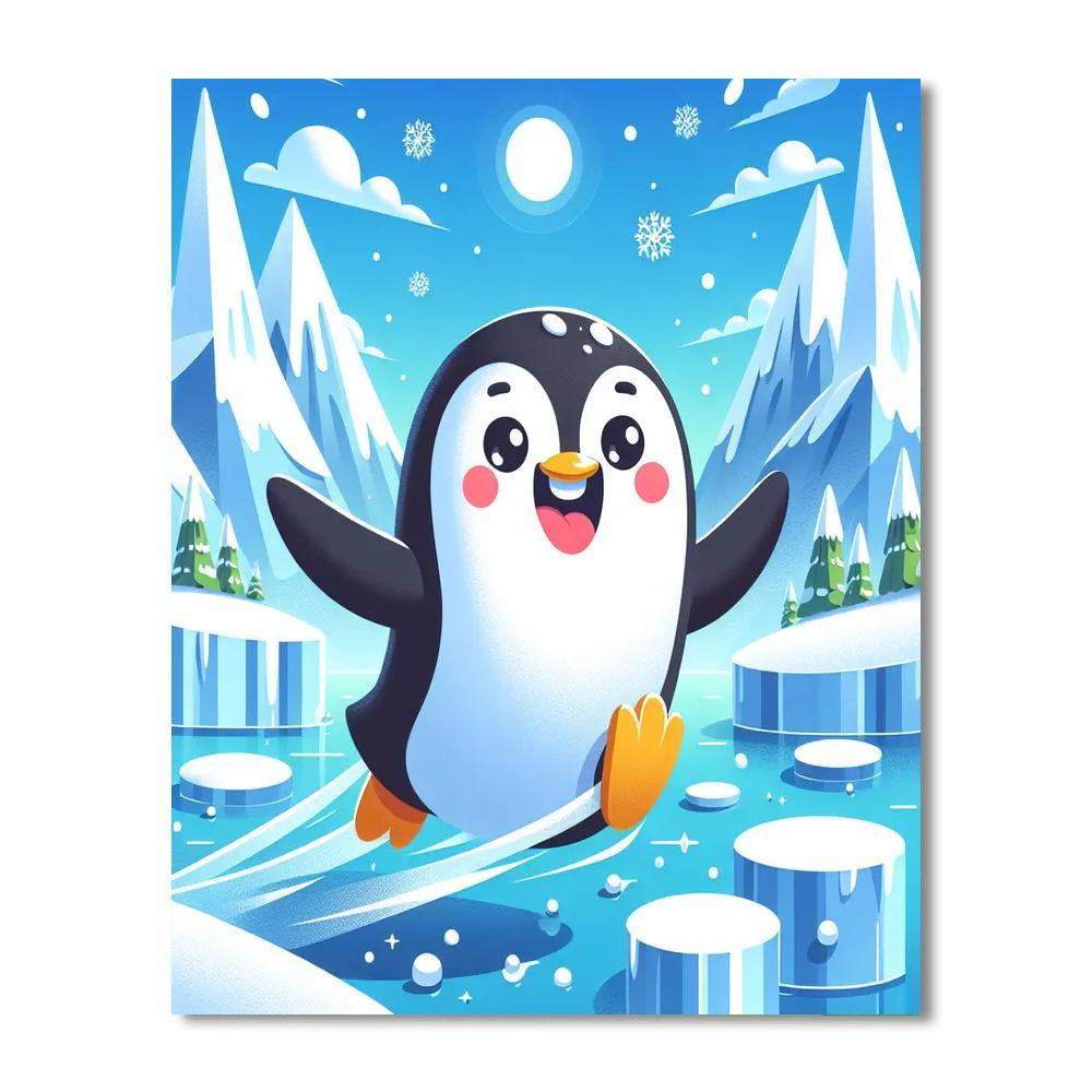 Playful Penguin Adventure Paint By Numbers