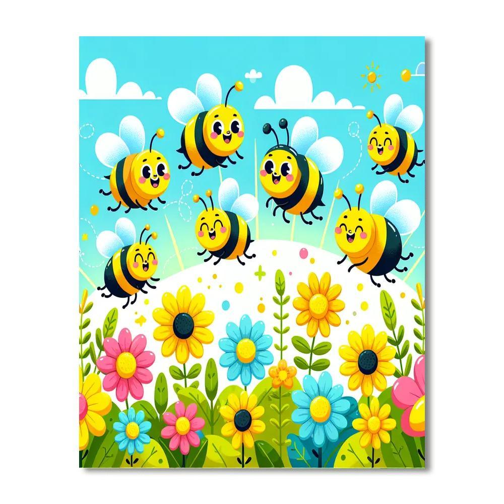 Busy Bees In The Garden Paint By Color