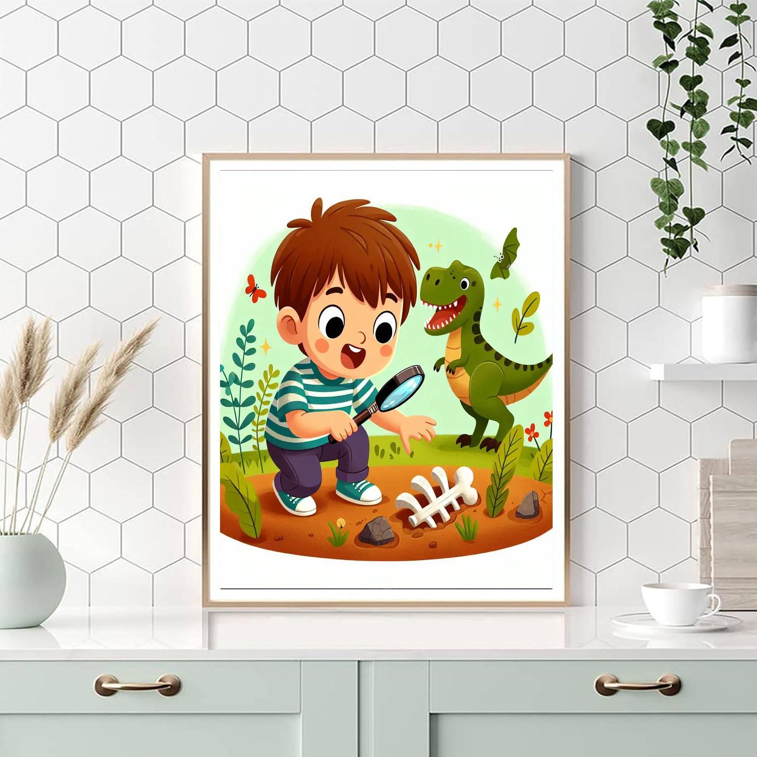 Dinosaur Fossil Hunt Painting Number Kit