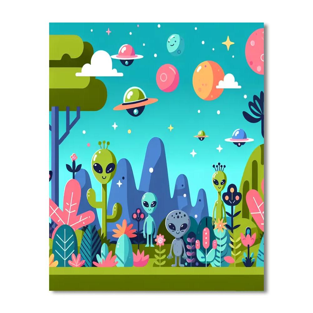 Alien Oasis DIY Paint By Numbers