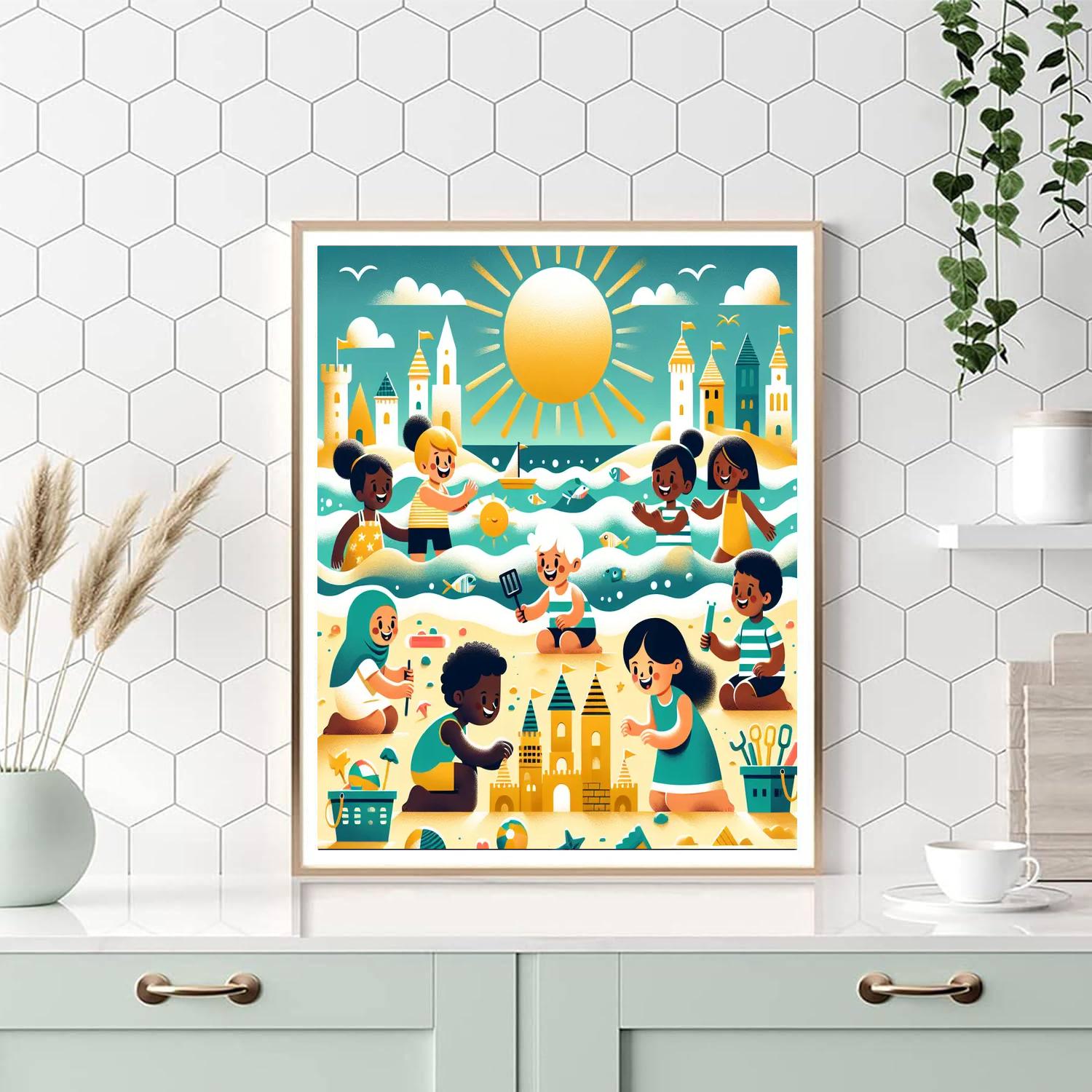 Bright And Breezy Beach Day Number Painting