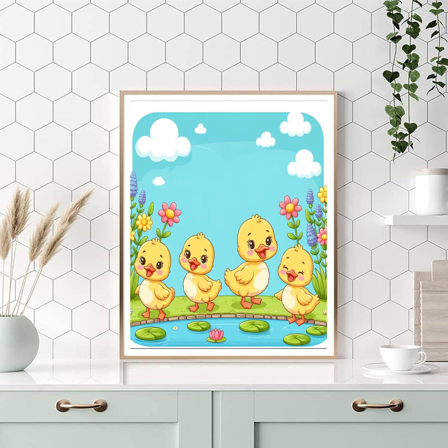 Daring Ducklings Paint By Numbers Art