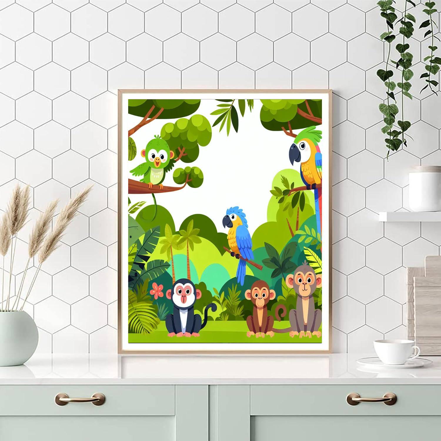 Radiant Rainforest Rhythm Number Painting
