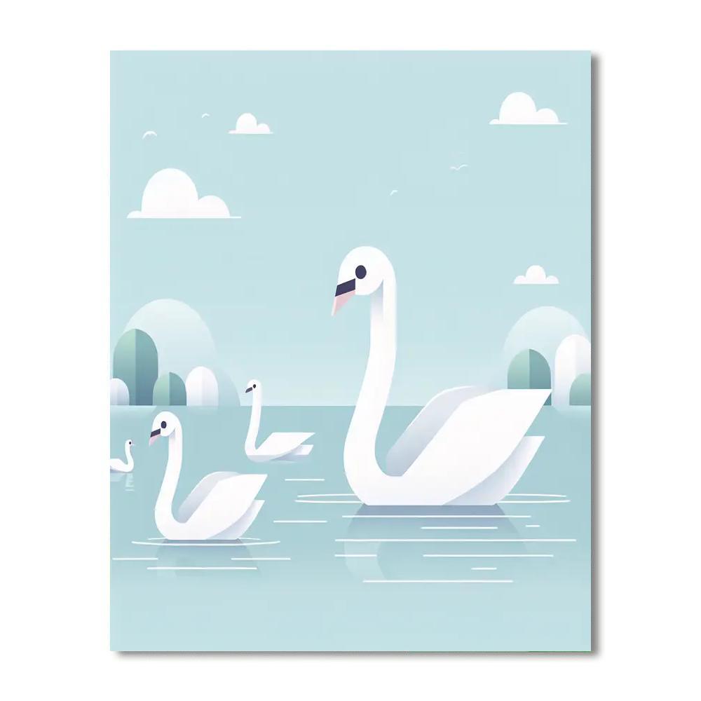 Swan Serenade Number Painting