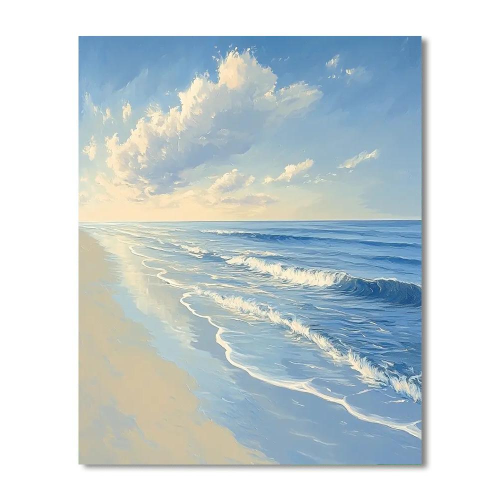 Claude Monet Inspired Serene Ocean Reflection  Painting Number Kit