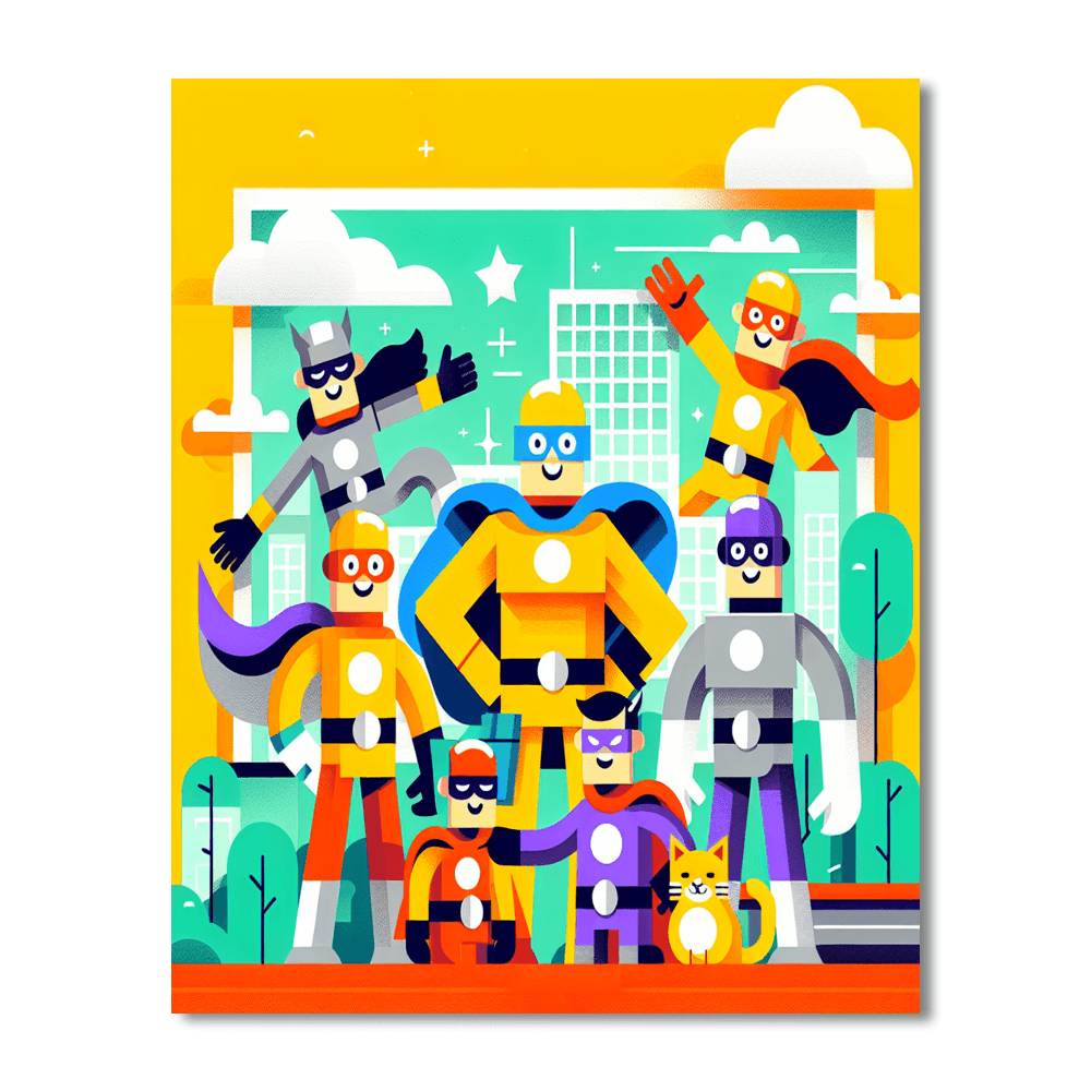 Silly Superhero Squad Paint By Color